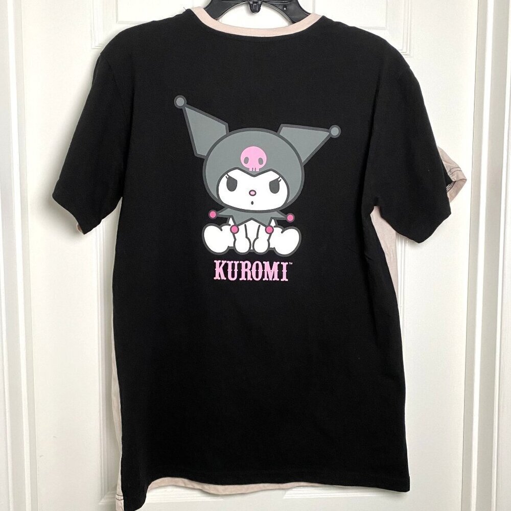 Sanrio Dual My Melody And Kuromi T-Shirt Pink Black Size Large Hello Kitty Rare - Picture 5 of 8